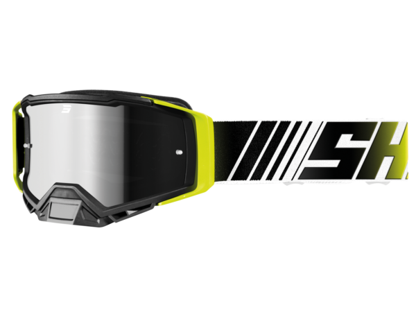 SHOT RACE GEAR MOTOCROSS GLERAUGU - CORE STRIPE NEON YELLOW GLOSSY
