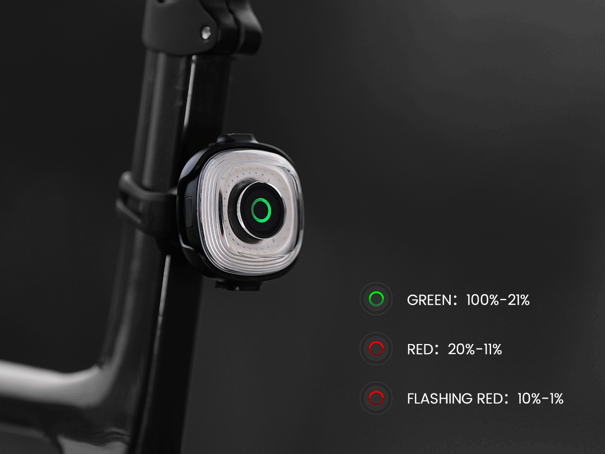 Easy-To-Read Indicator of SEEMEE 5OMAG Smart Magnetic Taillight